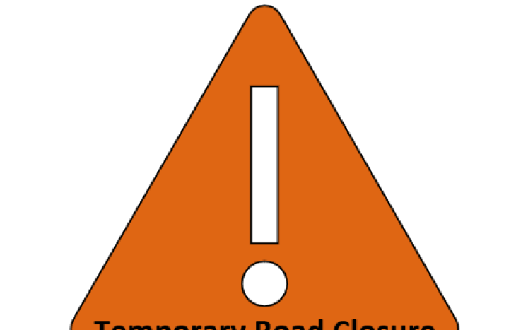 temporary road closure sign